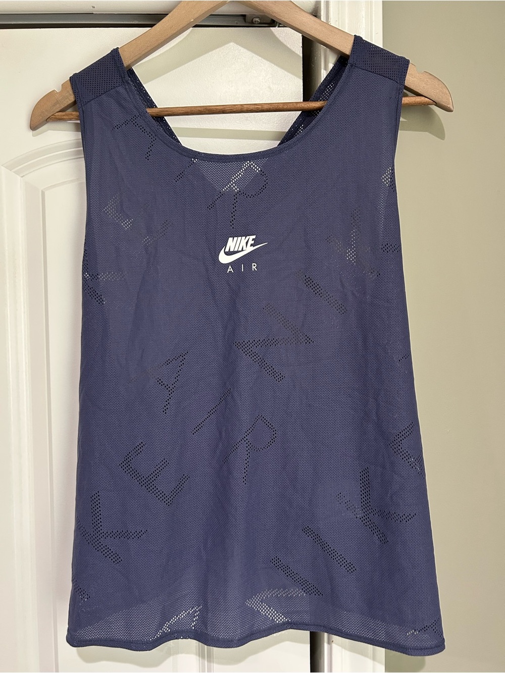 Nike Air Women's Mesh Tank Top - Deep Navy with White Logo